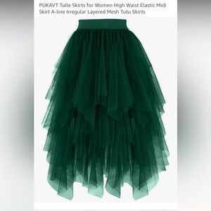 Elegant Green Layered Skirt